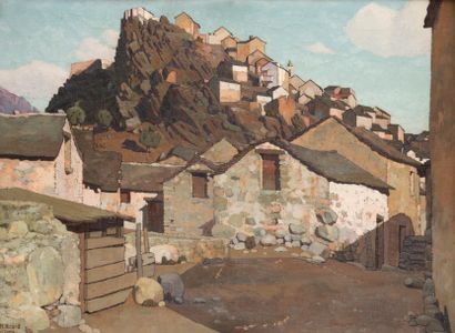 null René Frédéric RICARD (1889-?)
Corse, vue de Corté
Huile sur toile.
Signée et...