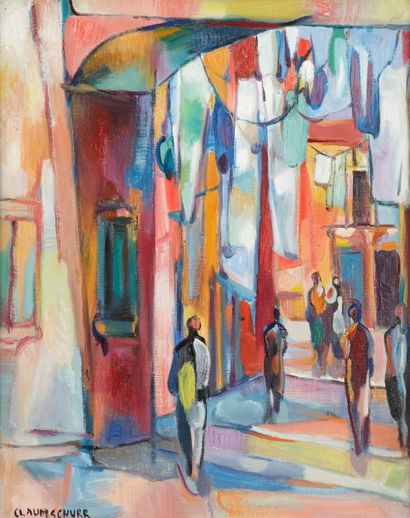 null Claude SCHURR (1921-2014)
Venise, la ruelle au draps
Huile sur toile.
Signée...