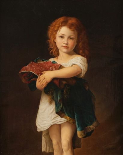null Guillaume SEIGNAC (1870-1924)
La Petite fille en robe blanche
Huile sur toile.
Signée...