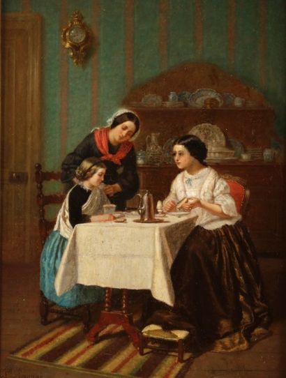null Paul SEIGNAC (1826-1904)
Le Cour de dessin - Le Petit déjeuner
2 huiles sur...