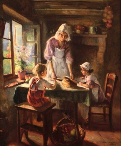 null Max SILBERT (1871-1930)
Le Déjeuner
Huile sur toile.
Signée en bas à droite.
73...