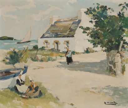 null Raymond WINTZ (1884-1956)
Bord de mer en Bretagne
Huile sur toile.
Signée en...
