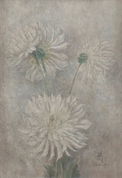 null Toshio BANDO [japonais] (1890-1973)
Les Chrysanthèmes
Huile sur panneau.
Signée...