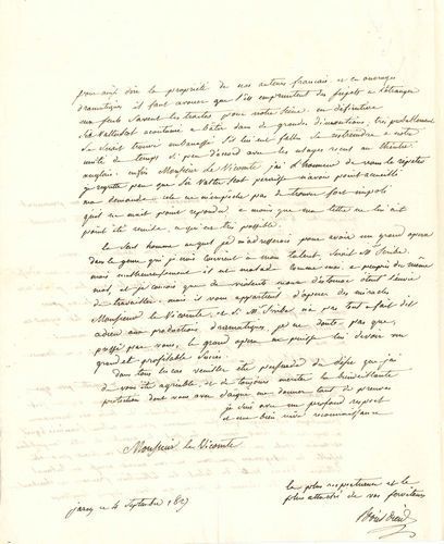 null François-Adrien BOIELDIEU (1775-1834). L.A.S., Jarcy 4 septembre 1827, au vicomte...