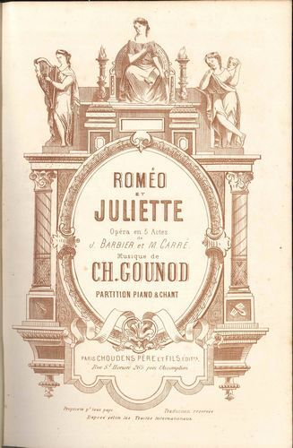 null Charles GOUNOD (1818-1893). Roméo et Juliette (Paris, Choudens, [1867]) ; petit...
