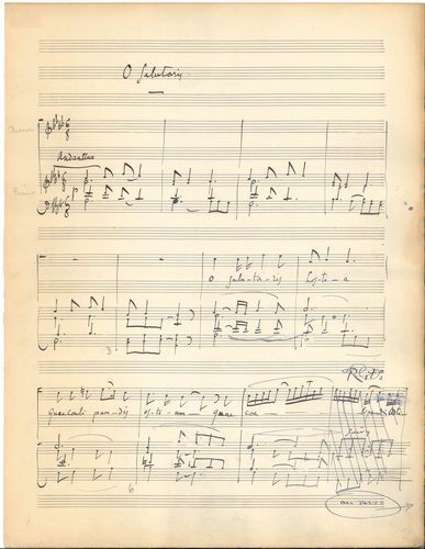 null Reynaldo HAHN (1875-1947). Manuscrit musical autographe signé, O Salutaris ;...