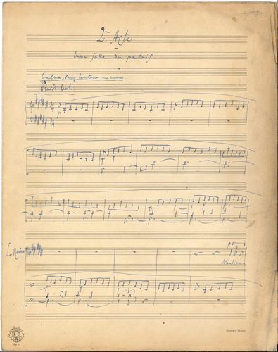 null Reynaldo HAHN. Manuscrit musical autographe, Nausicaa. 2d Acte, [1919] ; 81...