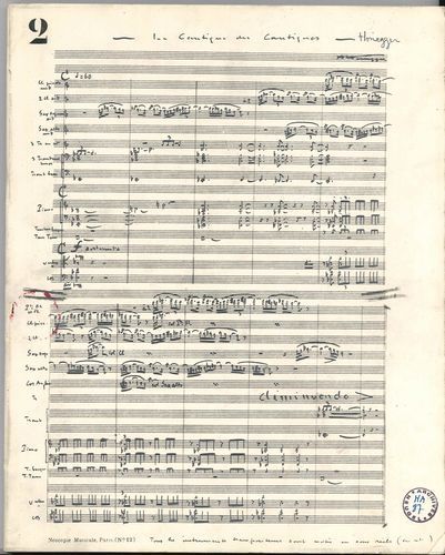 null Arthur HONEGGER (1892-1955). Le Cantique des Cantiques (Paris, Néocopie Musicale,...