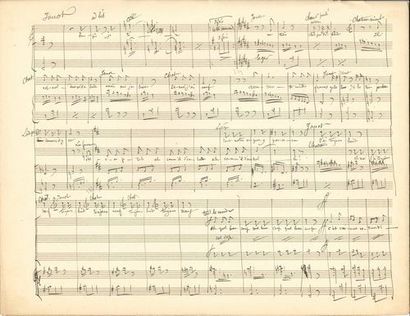 null Charles LECOCQ. Manuscrit musical autographe pour Janot, [1881] ; 13 pages oblong...