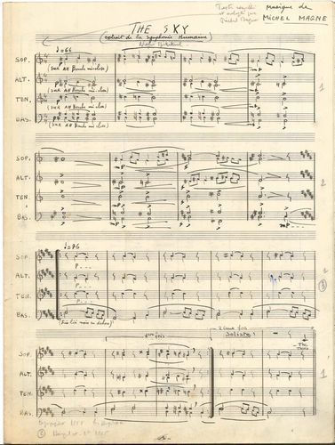 null Michel MAGNE (1930-1984). 2 manuscrits musicaux autographes signés, [1955] ;...