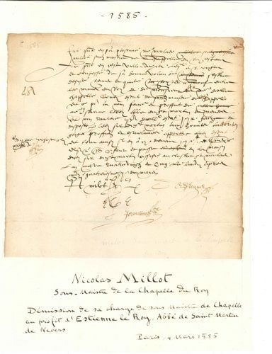 null MUSIQUE ANCIENNE. 3 P.S. par des musiciens, 1585-1602, provenant de la collection...