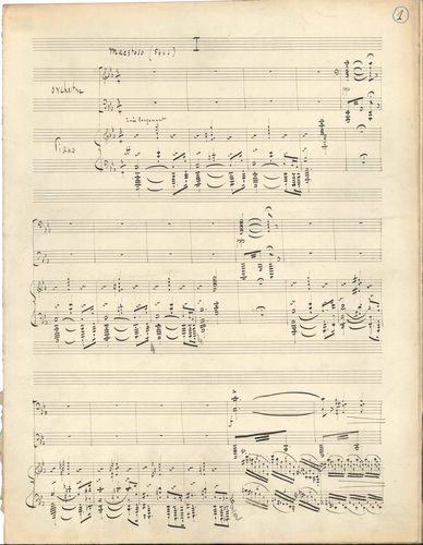 null Gabriel PIERNÉ. Manuscrit musical autographe signé, Concerto en ut mineur pour...