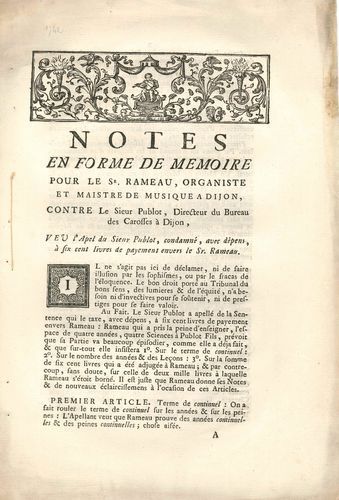 null Claude Rameau (1690-1761) organiste et compositeur, frère de Jean-Philippe Rameau,...