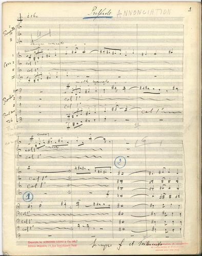 null Henri TOMASI. Manuscrit musical autographe signé, Fanfares liturgiques, [1947] ;...