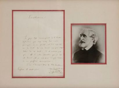 null *Giuseppe VERDI (1813-1901). L.A.S., Enghien 17 août 1855, à une « Excellence » ;...