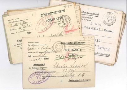null GUERRE 1939-1945. Ensemble d’environ 45 documents, archives de Charles Sockeel,...