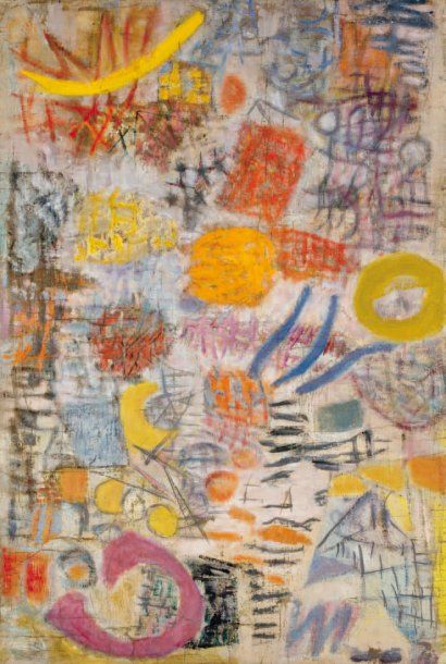 LUTKA PINK 1906 - 1998 Composition abstraite, 1954 Huile sur toile. Signée du cachet...