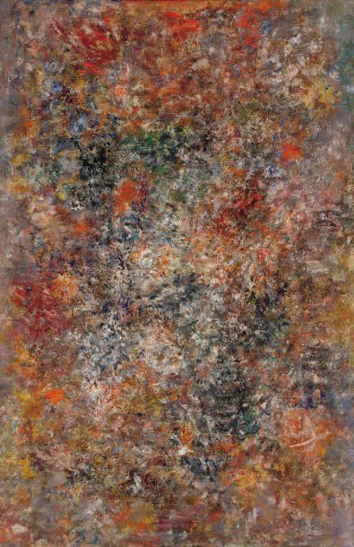 LUTKA PINK 1906 - 1998 Composition abstraite, 1957 Huile sur toile. Signée du cachet...