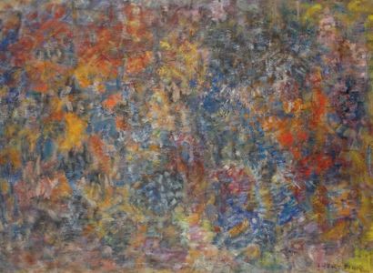 LUTKA PINK 1906 - 1998 Composition abstraite, 1958 Huile sur toile. Signée en bas...