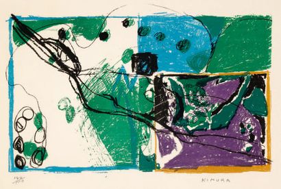 Chuta KIMURA (1917-1987) Jardin à Clos Saint-Pierre. Lithographie. [575 x 375]. Impression...