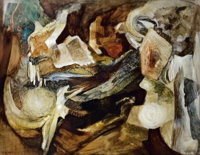 Christian CHENARD (né en 1918) Composition abstraite, 1963 Huile sur toile. Signée...