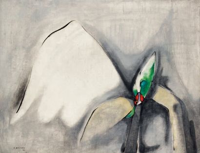 Enrique ZANARTU [chilien] (1921-2000) Floraison ou envol, 1948 Huile sur toile. Signée...