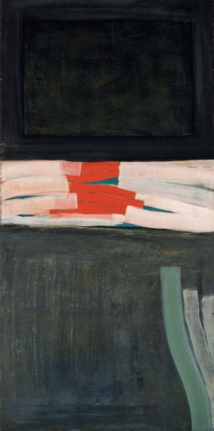 Eduardo JONQUIERES [argentin] (1918-2000) Composition, vers 1960 Huile sur toile....