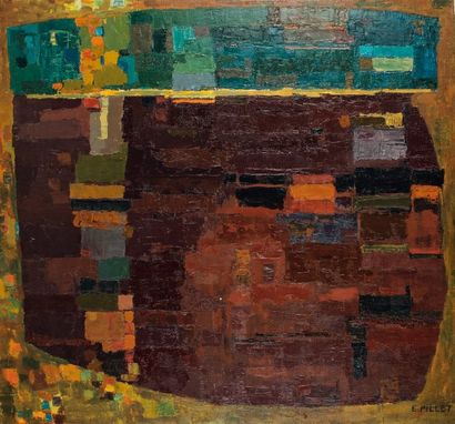 Edgard PILLET (1912-1996) Composition abstraite Huile sur toile. Signée en bas à...