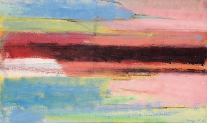 Cleve GRAY (1918-2004) Paysage abstrait, 1947 - 1962 Huile sur toile. Signée et datée...