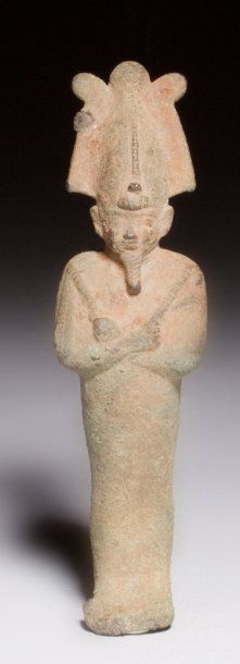 null Statuette votive représentant le dieu Osiris, momiforme, coiffé de la couronne...
