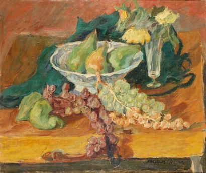 Jacques CHAPIRO (1887-1972) Nature morte aux fruits Huile sur toile, signée en bas...