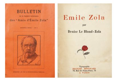 [E. ZOLA] - G. KAHN Ode à Zola. Paris, Typographie Bernouard, s.d. (1927), bifolium...