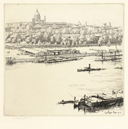 Eugène BEJOT (1867-1931) Le Pont de Solférino, 1re pl. ; Le Quai du Louvre, 2e pl. ;...