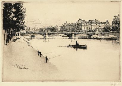 Eugène BEJOT (1867-1931) Le Palais d’Orsay. 1904. Eau-forte et aquatinte. 295 x 200....