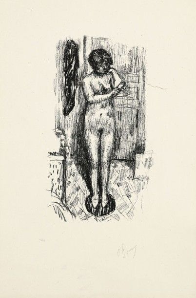 Pierre BONNARD (1867-1947) Étude de nu. Vers 1925. Lithographie. 175 x 285. Bouvet...