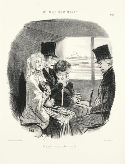 Honoré DAUMIER (1808-1879) Pl. des séries Mœurs conjugales, Émotions parisiennes,...