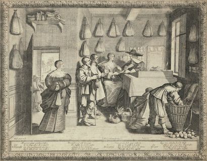 Abraham BOSSE (1602-1676) L’Étude du procureur (pl. 3 des Sept métiers). 1633. Eau-forte....
