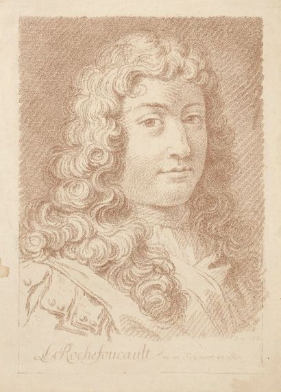 Jean-Charles François (1717-1769) La Rochefoucault (sic). Gravure en manière de crayon....