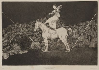 Francisco de GOYA Y LUCIENTES (1746-1828) ¡ Que guerrero ! ; Una reïna del circo ;...