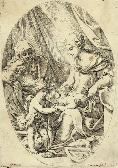 Lorenzo Loli (c. 1612-1691) Sainte Famille (La Sainte Vierge et l’Enfant avec Elisabeth...