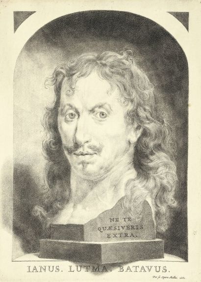 Janus Lutma le Jeune (1624-1685) Ianus Lutma Batavus (autoportrait). 1681. Gravure...