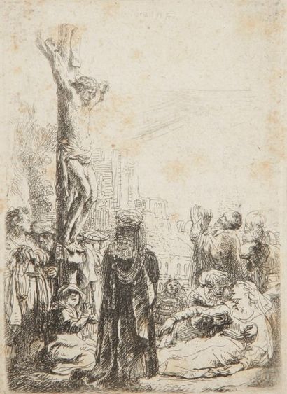 Rembrandt Harmensz. van Rijn (1606-1669) La Crucifixion (petite pl.). Vers 1635....