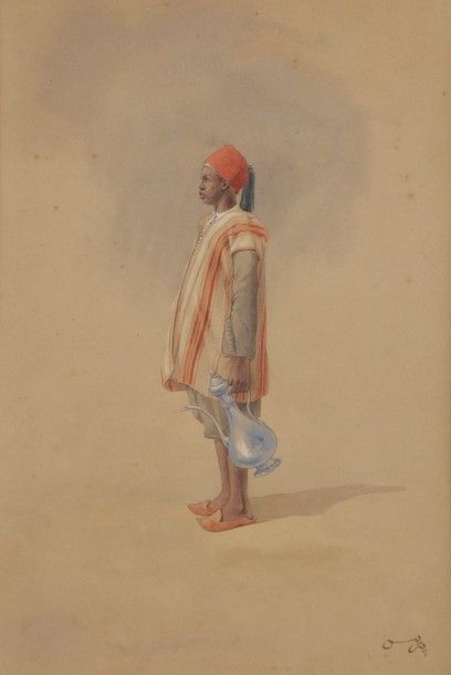 null Émile PRISSE D’AVENNES (1807-1879)
Portrait d’oriental - Oriental à l’aiguillère...