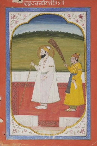 null Portrait du guru Har Rai, Pendjab, fin XIXe siècle
Gouache sur page d’album...
