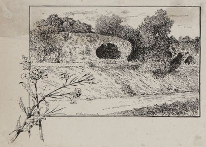null Charles LALLEMAND (1826-1904)
Paysages de Tunisie
5 dessins à l’encre de chine.
4...