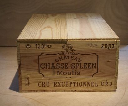 Moulis 12 Bouteilles CHÂTEAU CHASSE SPLEEN (Caisse Bois), Moulis, 2003