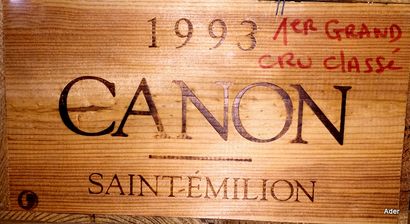 ST EMILION 12 Bouteilles CHÂTEAU CANON (Caisse Bois avec inscriptions manuscrites)...