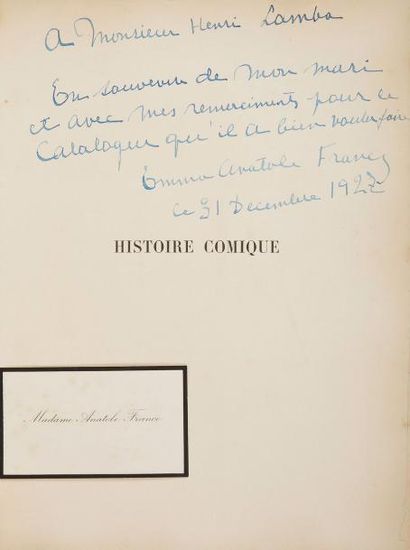 null FRANCE (Anatole) - CHAHINE (Edgar).
Histoire comique.
Paris : Calmann-Lévy,...