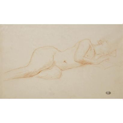 null Charles DESPIAU (1874-1945)
Nu allongé
Sanguine sur papier. Une petite déchirure...