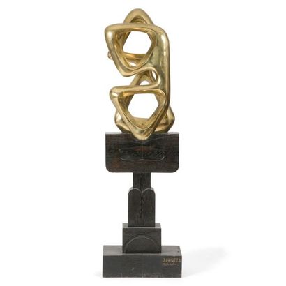 null Daniel GHIATZA (né en 1915) 
Composition, 1971
Sculpture. Bronze poli et bois...